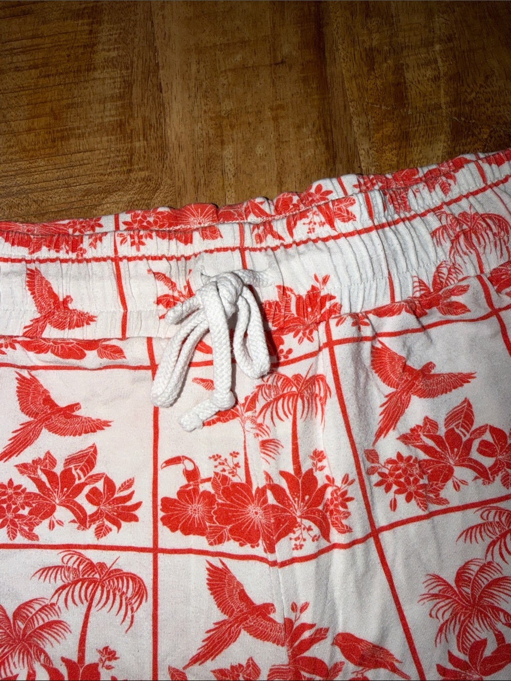 FARM Rio White and Red Tropical Print Athletic Shorts - Picture 2 of 4